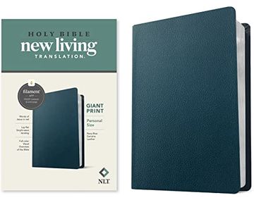 portada Nlt Personal Size Giant Print Bible, Filament Enabled Edition (Red Letter, Genuine Leather, Navy Blue) (en Inglés)