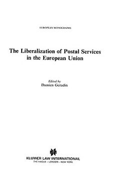 portada the liberalization of postal services in the european union (en Inglés)