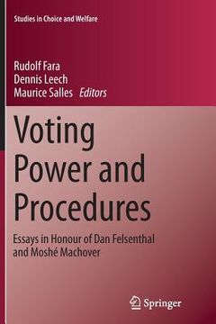 portada Voting Power and Procedures: Essays in Honour of Dan Felsenthal and Moshé Machover (en Inglés)
