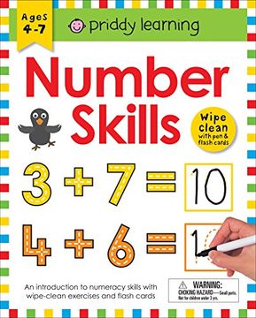 portada Wipe Clean Workbook: Number Skills (Enclosed Spiral Binding): Ages 4-7; Wipe-Clean With pen & Flash Cards (Wipe Clean Learning Books) 