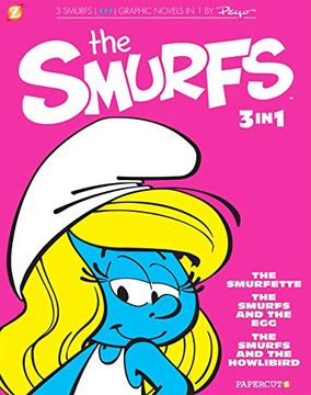 portada The Smurfs 3-In-1 #2: The Smurfette, the Smurfs and the Egg, and the Smurfs and the Howlibird (The Smurfs Graphic Novels) (en Inglés)