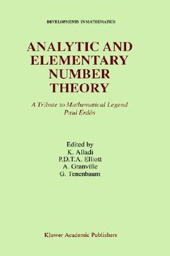 portada analytic and elementary number theory: a tribute to mathematical legend paul erdos (en Inglés)