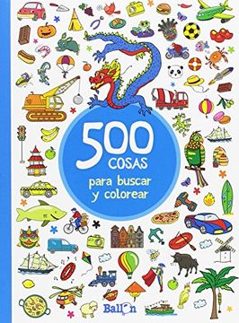 portada 500 Cosas Para Buscar y Colorear-Azul