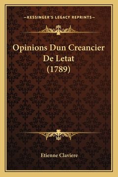 portada Opinions Dun Creancier De Letat (1789) (en Francés)