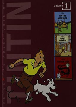 portada Adventures of Tintin/3 Complete Adventures in 1 Volume,Tintin in America/Cigars of the Pharaoh/The Blue Lotus (en Inglés)
