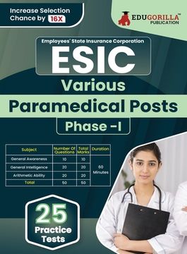 portada ESIC Paramedical: Common For All Posts Exam Book 2023 (English Edition) Employees' State Insurance Corporation 25 Practice Tests (1200+ (en Inglés)