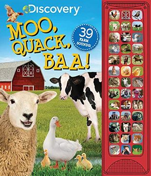portada Discovery: Moo, Quack, Baa! (39-Button Sound Books) (en Inglés)
