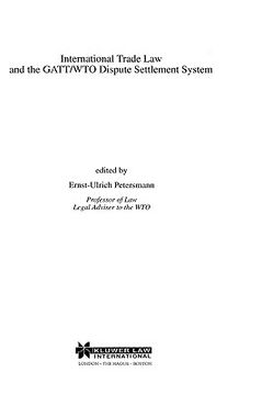 portada international trade law and the gatt/wto dispute settlement system (en Inglés)