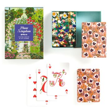 portada Galison Plant Kingdom – Playing Card set Includes 2 Standard Card Decks Featuring Unique Floral Prints Throughout