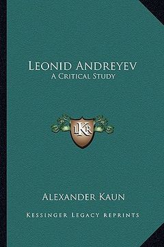 portada leonid andreyev: a critical study (en Inglés)