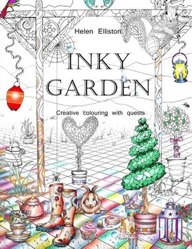 portada Inky Garden: Creative colouring with quests & 3D paper flower: Volume 2 (Inky Colouring books)