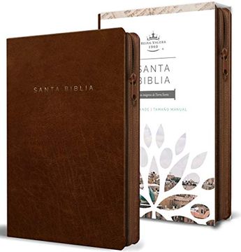 portada Biblia Reina Valera 1960 Letra Grande. Símil Piel Canela, Cremallera, Tamaño Manual (in Spanish)
