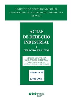 portada Actas de Derecho Industrial y Derecho de Autor. Volumen 33 (2012-2013)