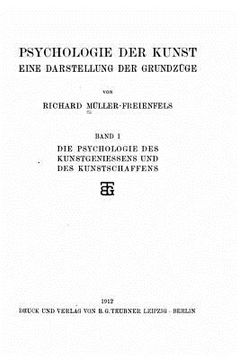 portada Psychologie der Kunst eine Darstellung der Grundzüge (en Alemán)