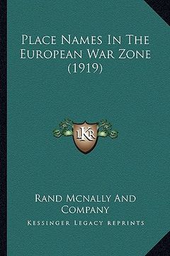 portada place names in the european war zone (1919) (en Inglés)
