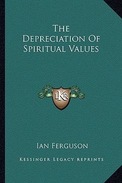 portada the depreciation of spiritual values (en Inglés)