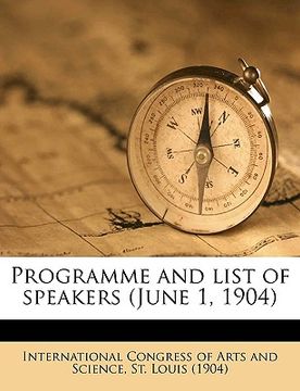 portada programme and list of speakers (june 1, 1904) (en Inglés)