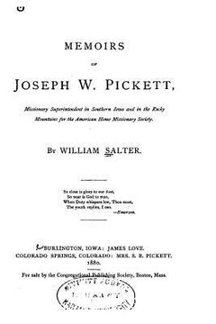 portada Memoirs of Joseph W. Pickett (in English)