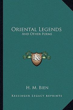 portada oriental legends: and other poems (en Inglés)