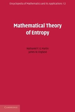 portada Mathematical Theory of Entropy Paperback (Encyclopedia of Mathematics and its Applications) (en Inglés)
