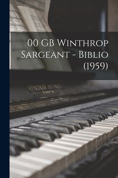 portada 00 GB Winthrop Sargeant - Biblio (1959) (in English)