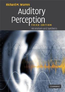 portada Auditory Perception 3rd Edition Paperback: An Analysis and Synthesis: 0 (en Inglés)