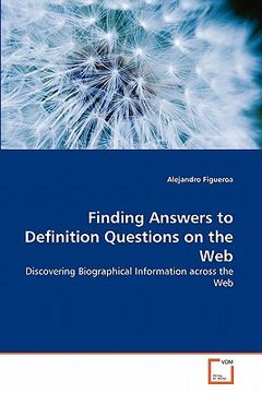 portada finding answers to definition questions on the web (in English)