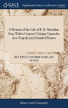 portada A Memoir of the Life of r. B. Sheridan, Esq; With a Concise Critique Upon the new Trajedy [Sic] Entitled Pizarro (libro en inglés)