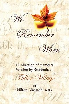 portada we remember when (en Inglés)