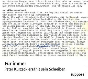 portada Für Immer: Peter Kurzeck Erzählt Sein Schreiben (en Alemán)