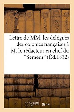 portada Lettre de MM. les délégués des colonies françaises à M. le rédacteur en chef du 'Semeur' (Généralités)