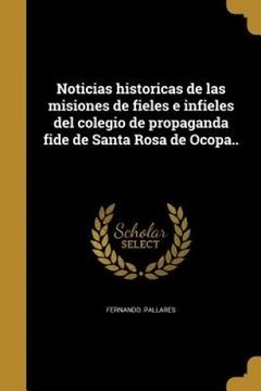 portada Noticias Historicas de las Misiones de Fieles e Infieles del Colegio de Propaganda Fide de Santa Rosa de Ocopa.