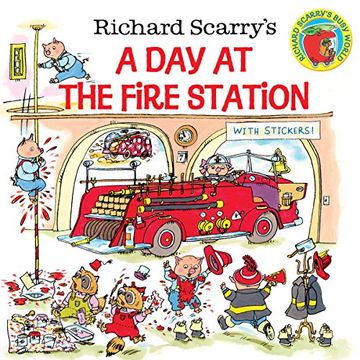 portada Richard Scarry's a day at the Fire Station (Pictureback Books) (en Inglés)
