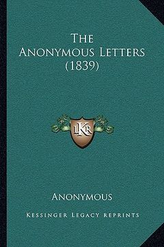 portada the anonymous letters (1839) (in English)