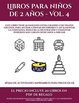 portada Hojas de Actividades Imprimibles Para Preescolar (Libros Para Niños de 2 Años - Vol. 4) (in Spanish)