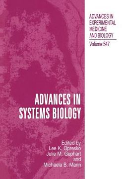 portada Advances in Systems Biology (en Inglés)