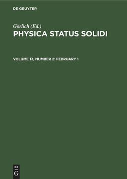 portada Physica Status Solidi, Volume 13, Number 2, February 1 (en Inglés)