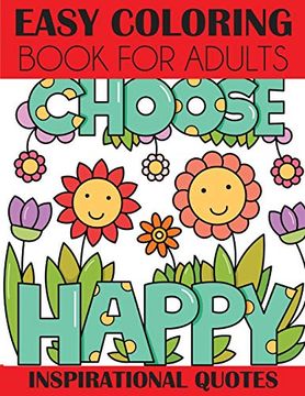 portada Easy Coloring Book for Adults: Inspirational Quotes 