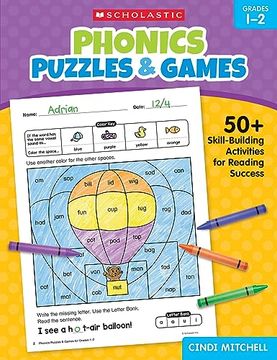 portada Phonics Puzzles & Games for Grades 1–2: 50+ Skill-Building Activities for Reading Success (en Inglés)