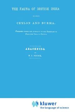 portada fauna of british india including ceylon and burma. arachnida (en Inglés)