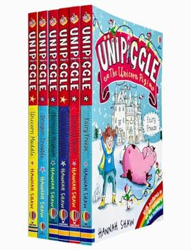 portada Unipiggle the Unicorn pig Series 6 Books Collection set by Hannah Shaw (Unicorn Muddle, Dragon Trouble, Mermaid Mayhem, Witch Emergency, Camping Chaos & Fairy Freeze)