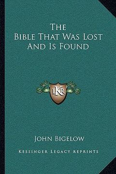 portada the bible that was lost and is found (in English)