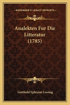 portada Analekten Fur Die Litteratur (1785) (en Alemán)