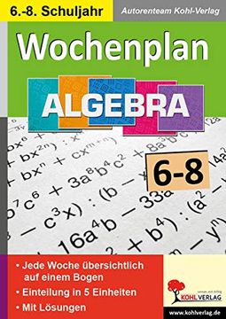portada Wochenplan Algebra / Klasse 6-8: Jede Woche Übersichtlich auf Einem Bogen (in German)