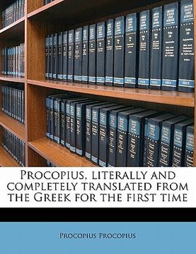 portada procopius, literally and completely translated from the greek for the first time