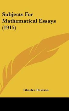 portada subjects for mathematical essays (1915) (en Inglés)