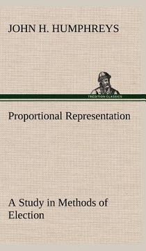 portada proportional representation a study in methods of election