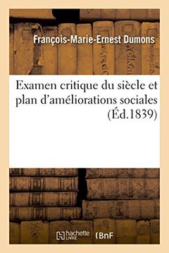 portada Examen critique du siècle et plan d'améliorations sociales (Sciences sociales)