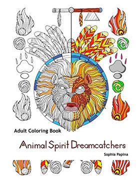 portada Adult Coloring Book: Animal Spirit Dreamcatchers (en Inglés)