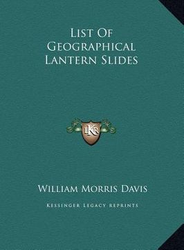 portada list of geographical lantern slides (in English)